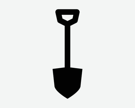 Shovel Hand Tool Hardware Garden Gardening Dig Hole Shape Outline Spade Plant Farm Farming Black White Icon Sign Symbol Graphic Illustration vector