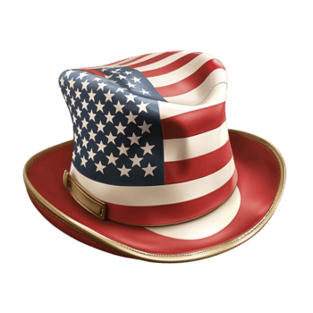 Patriotic hat with an American flag design represents national pride and unity png