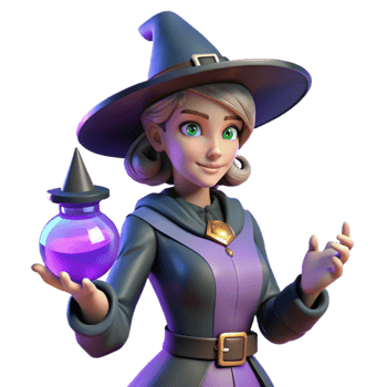 impressive contemporary 3D Render Witch Cartoon Character authentic png
