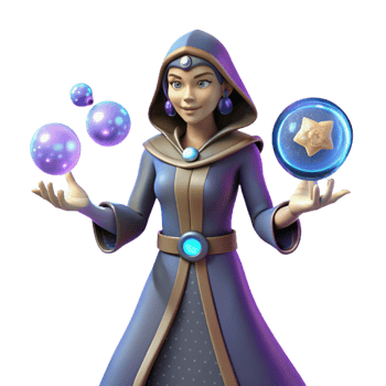 extraordinary creative 3D Render of a Female Wizard high quality png