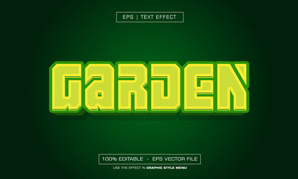 garden text effect with green style vector