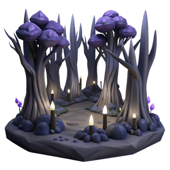 stunning minimalist Enchanted Forest 3D Illustration genuine png