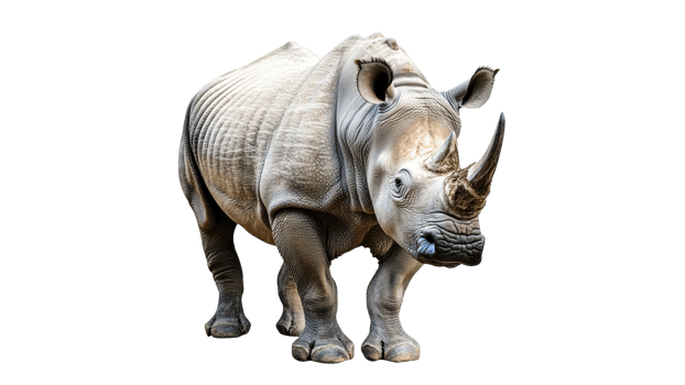 Rhino walking in a natural habitat environment png