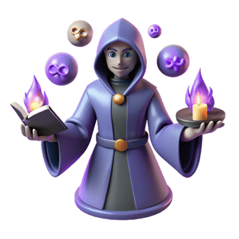 serene modern 3D Render Young Wizard Magic Spell exclusive png