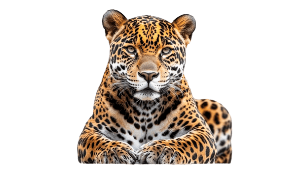 Majestic jaguar resting in natural habitat png