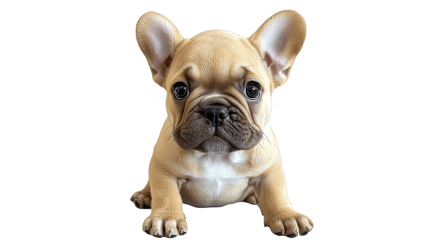 Cute French Bulldog puppy with big ears png