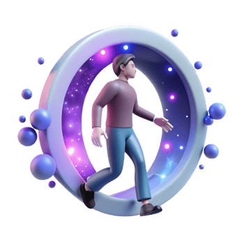 serene modern 3D Illustration Cosmic Portal professional png