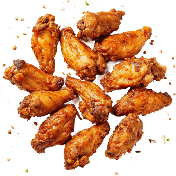 Delicious Crispy Fried Chicken Wings Seasoned with Spices png