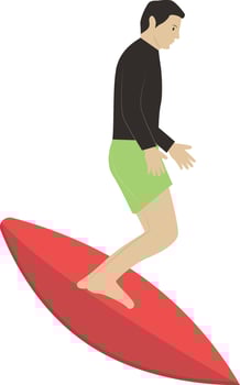Surfing People Illustration vector