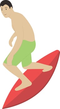 Surfing Men Illustration. vector