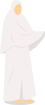Female Hajj Pilgrim Character vector