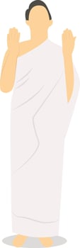 Male Hajj Pilgrim Character in Cartoon Design vector