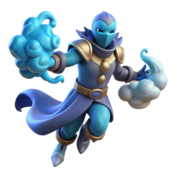 extraordinary classic 3D Render Blue Mage Fantasy Character professional png