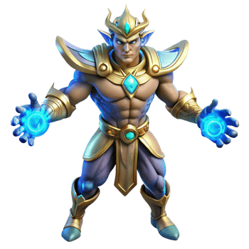 elegant creative Powerful 3D Render of a Majestic Fantasy Elf King high quality png