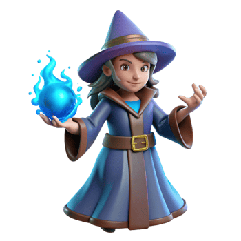 extraordinary classic 3D Render of a Young Witch authentic png
