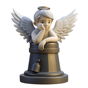 magnificent rustic 3D Render Angelic Figure Contemplative Pose exclusive png