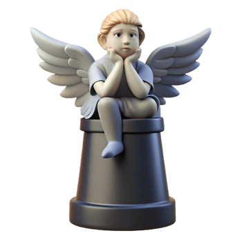 impressive contemporary 3D Render of a Cherubic Angel Figure original png