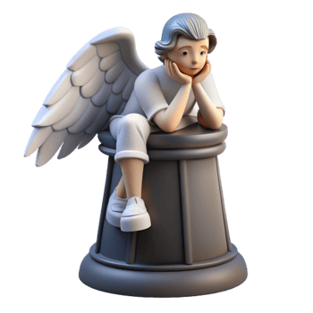 stunning classic 3D Render Angelic Figure Contemplation high quality png