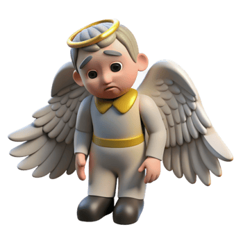 beautiful abstract Sad Angel 3D Render professional png