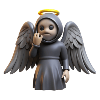 beautiful abstract 3D Render of a Pensive Angel exclusive png