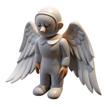 impressive artistic Sad Angel 3D Render high resolution png