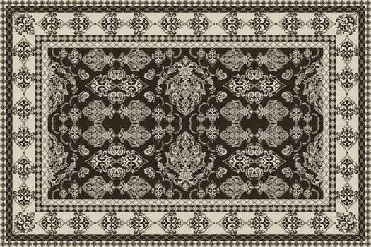 Vintage Arabic pattern.Persian colored carpet.Rich ornament for fabric design,handmade,interior decoration,textiles.Abstract design of persian carpet with baroque ornament.Moroccan style background. vector