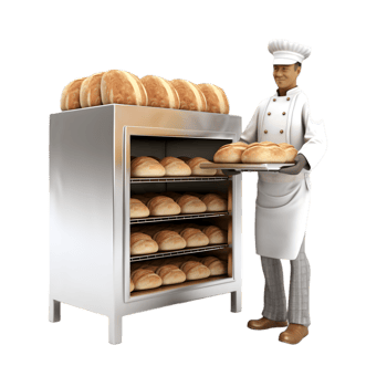 Freshly baked bread display bakery food photography cozy kitchen close-up view artisan craftsmanship png