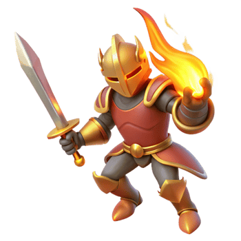 wonderful abstract Fiery Knight 3D Render professional png