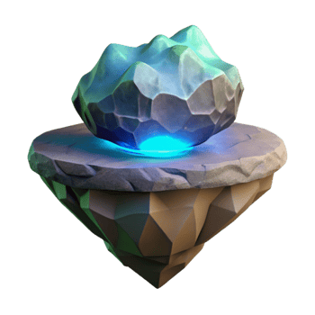 impressive artistic Glowing Crystal Rock 3D Render 4K png