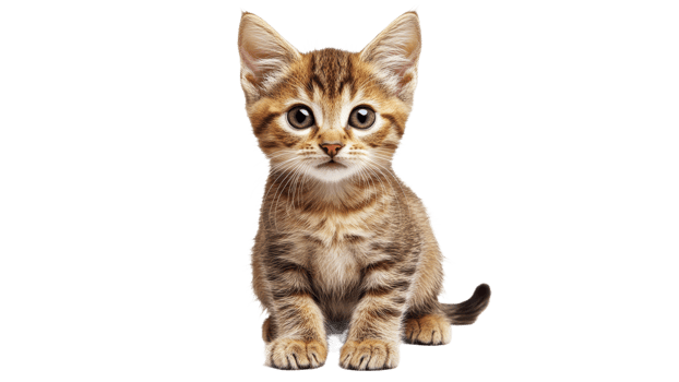 Curious kitten sitting on a white background png