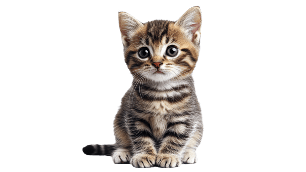 Cute kitten gazes curiously in bright setting png