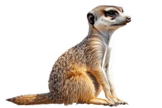 Meerkat sitting calmly with a curious expression png