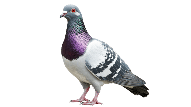 Dove standing on a white background with detail png