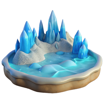 beautiful traditional Icy Peaks 3D Render authentic png