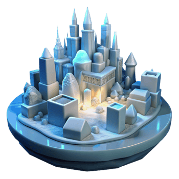 magnificent artistic Winter Cityscape 3D Render exclusive png
