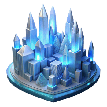 impressive modern 3D Cityscape Illustration Futuristic Urban Architecture 4K png