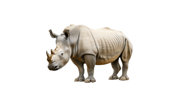 Rhinoceros standing in a natural habitat setting png