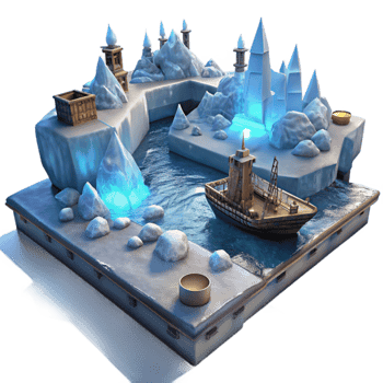 extraordinary traditional Frozen Ship 3D Illustration exclusive png