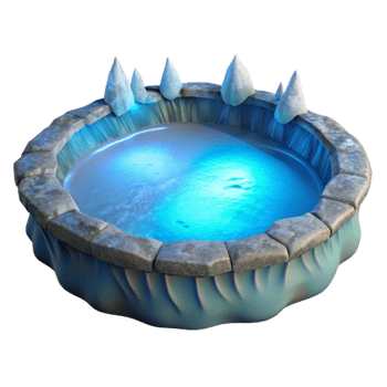 impressive abstract Glowing Blue Pool 3D Render genuine png