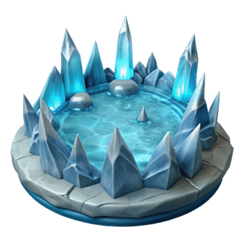 elegant classic Icy Pool 3D Render professional png