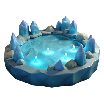 stunning vintage Enchanted Ice Pond 3D Render authentic png