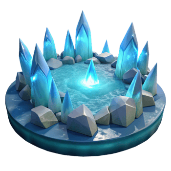 serene modern Icy Crystal Pool 3D Render high resolution png