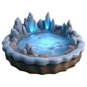 vibrant classic Enchanted Pool 3D Render high quality png