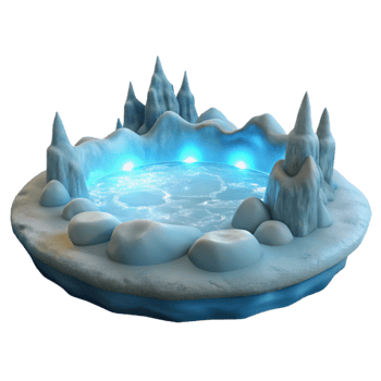 magnificent minimalist Icy Grotto 3D Render premium png