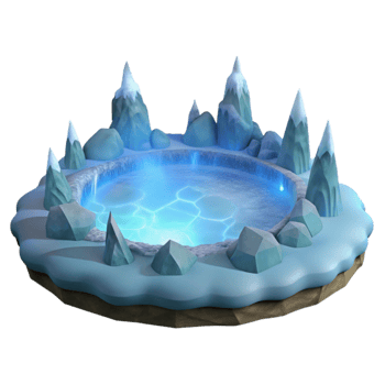 vibrant classic Icy Pool 3D Render high resolution png