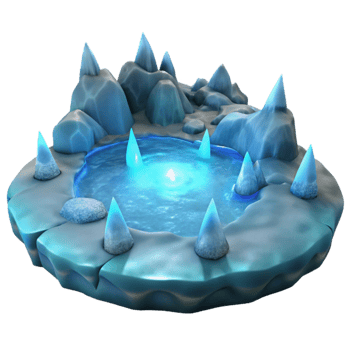 extraordinary vintage Icy Pond 3D Model detailed png