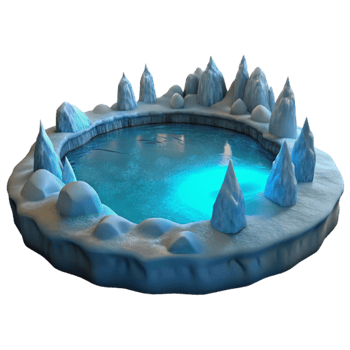 beautiful classic Frozen Pond 3D Render premium png