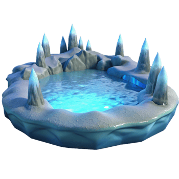 dramatic creative Frozen Pond 3D Render exclusive png