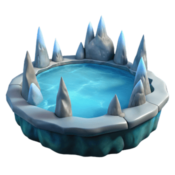 vibrant traditional Frozen Lake 3D Model exclusive png