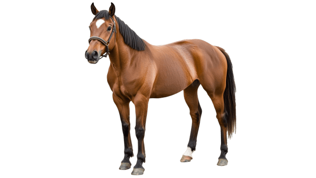 Confident brown horse in the stable png